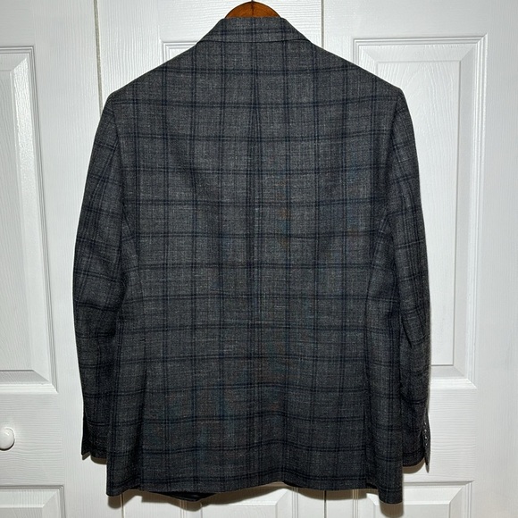 JB Britches Grey & Navy plaid Sport Coat 40R - Picture 5 of 6